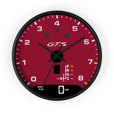 Porsch Inspired Carrara 4 GTS Red Speedometer Wall Clock - Fathers Day Gift
