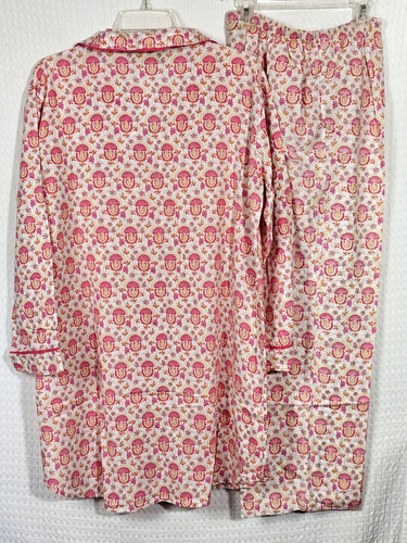 Rock Flower Paper 100% Cotton Print 2-Piece Night Shirt & Pant Set Size Large - Picture 2 of 9