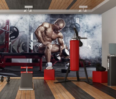 3D Modern Gym G16406 Wallpaper Wall Murals Removable Self-adhesive Honey