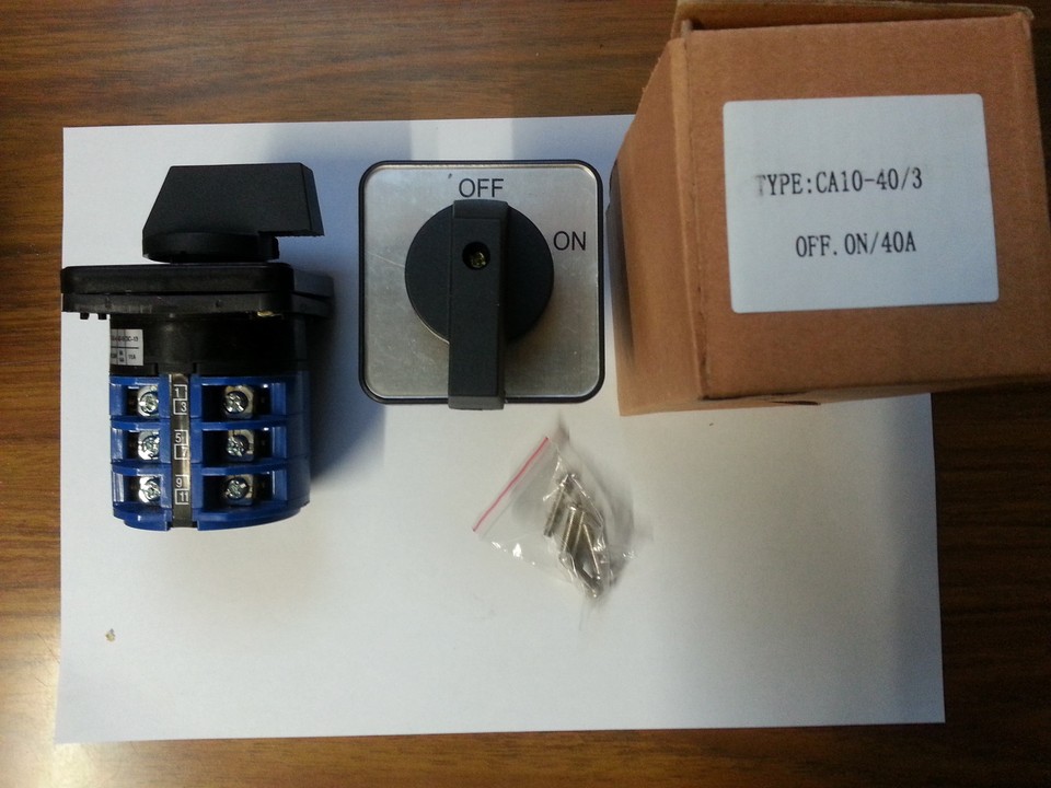 40A AC Transfer Changeover Switch 3 pole 3 position on/off/on Selector ...
