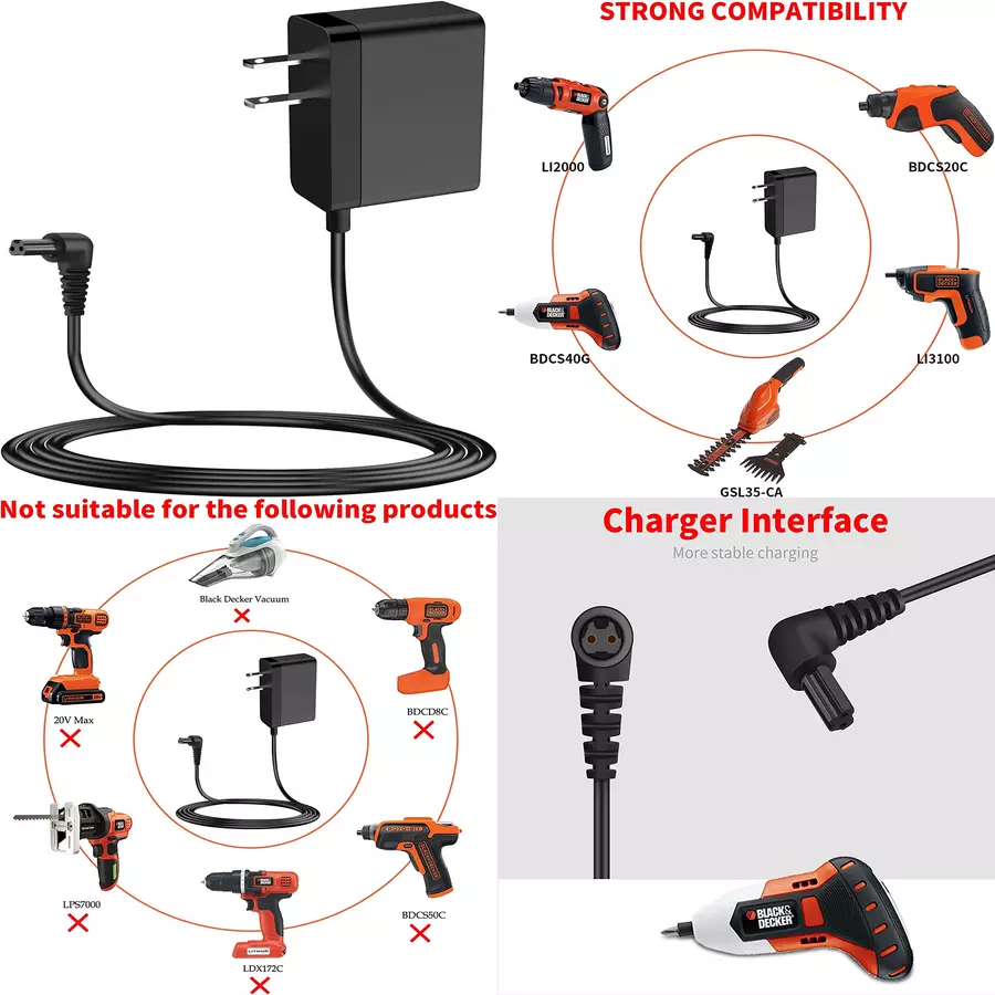 For Black Decker Charger LI200 LI3100 BDCS40G BDCS20C GSL35 Cordless  Replacement