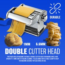 STAINLESS STEEL PASTA LASAGNE SPAGHETTI TAGLIATELLE RAVIOLI MAKER MACHINE ADJUST