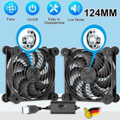 2Stk 12cm 5V USB Kühler Silent Lüfter Cooling Fan für Desktop PC Computer Gehäus