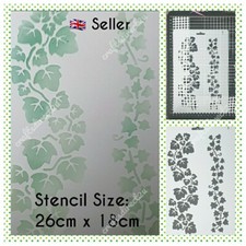 STENCIL - 10" x 7" -  BORDER -  IVY -FOLIAGE - LEAVES - VINE - Layering