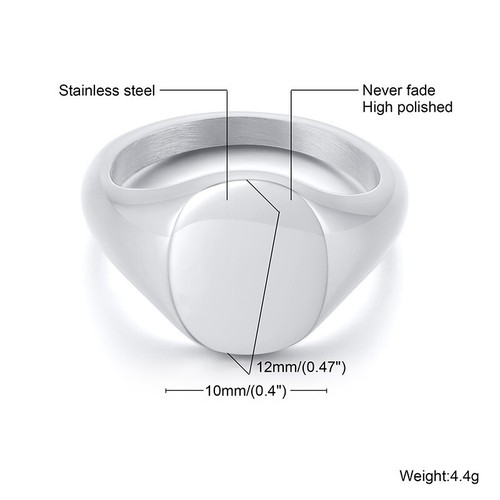 10*12mm Round Band Men Women's Stainless Steel Polished Ring Size 6-9 Never Fade - Picture 7 of 8
