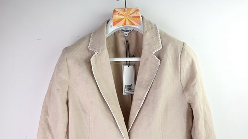 Loobie's Story "Viva" 100% linen jacket in sand size UK14 BNWT - Picture 3 of 13
