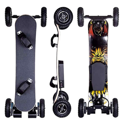 New 3300W Electric Off Road Skateboard Mountain Board Scooter w/ Remote 8'' Tires