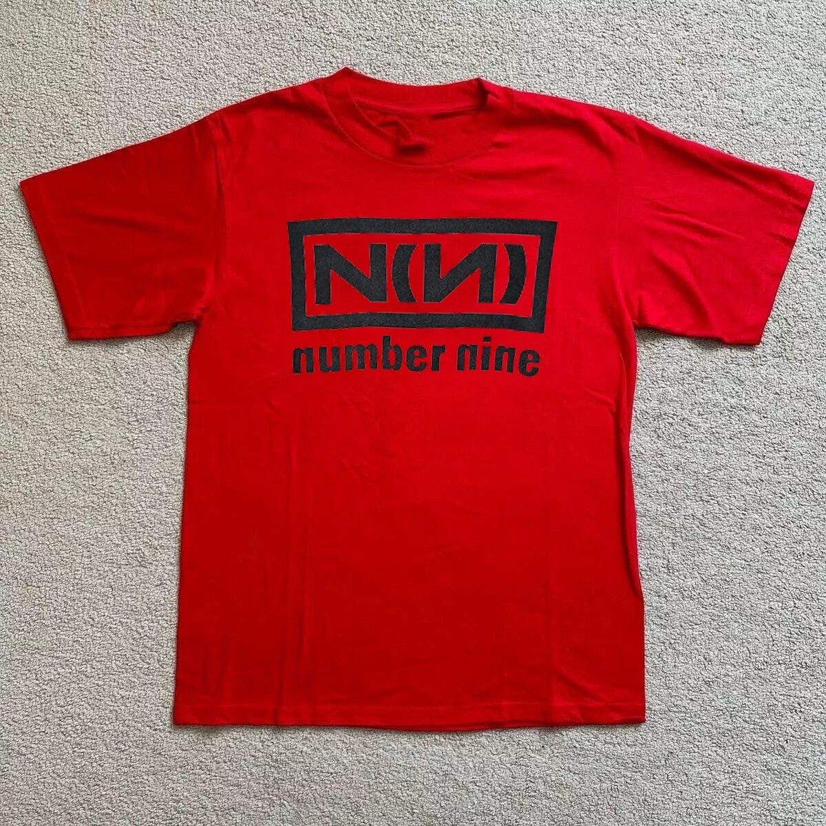 Number Nine Nine Inch Nails Band Red Color Shirt Full Size PP2009