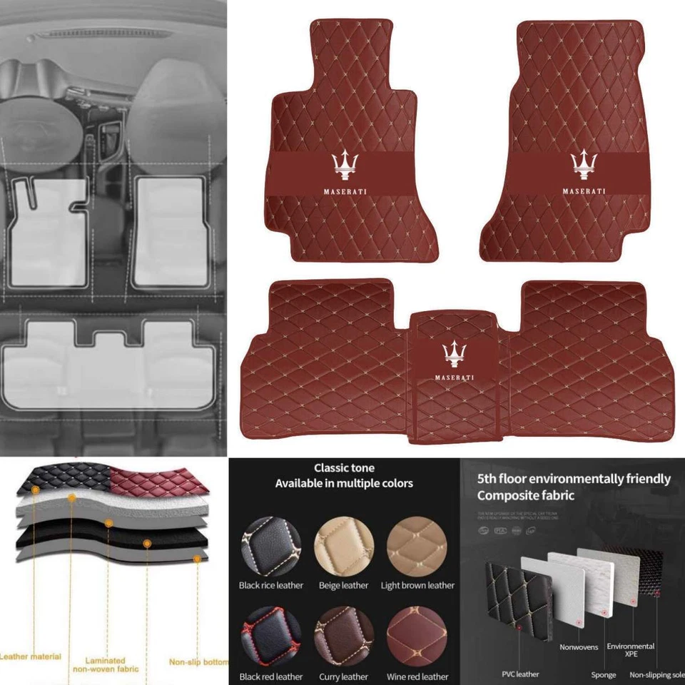 For Maserati Car Floor Mats All Weather Carpets Waterproof Custom Auto Foot Pads - Image 2 of 4