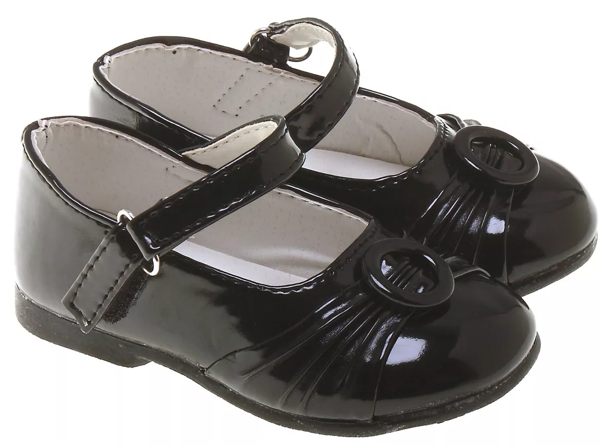 Baby girls Special Occasions Black Shoes UK infant sizes 4 4.5 5 EU 20 21 22