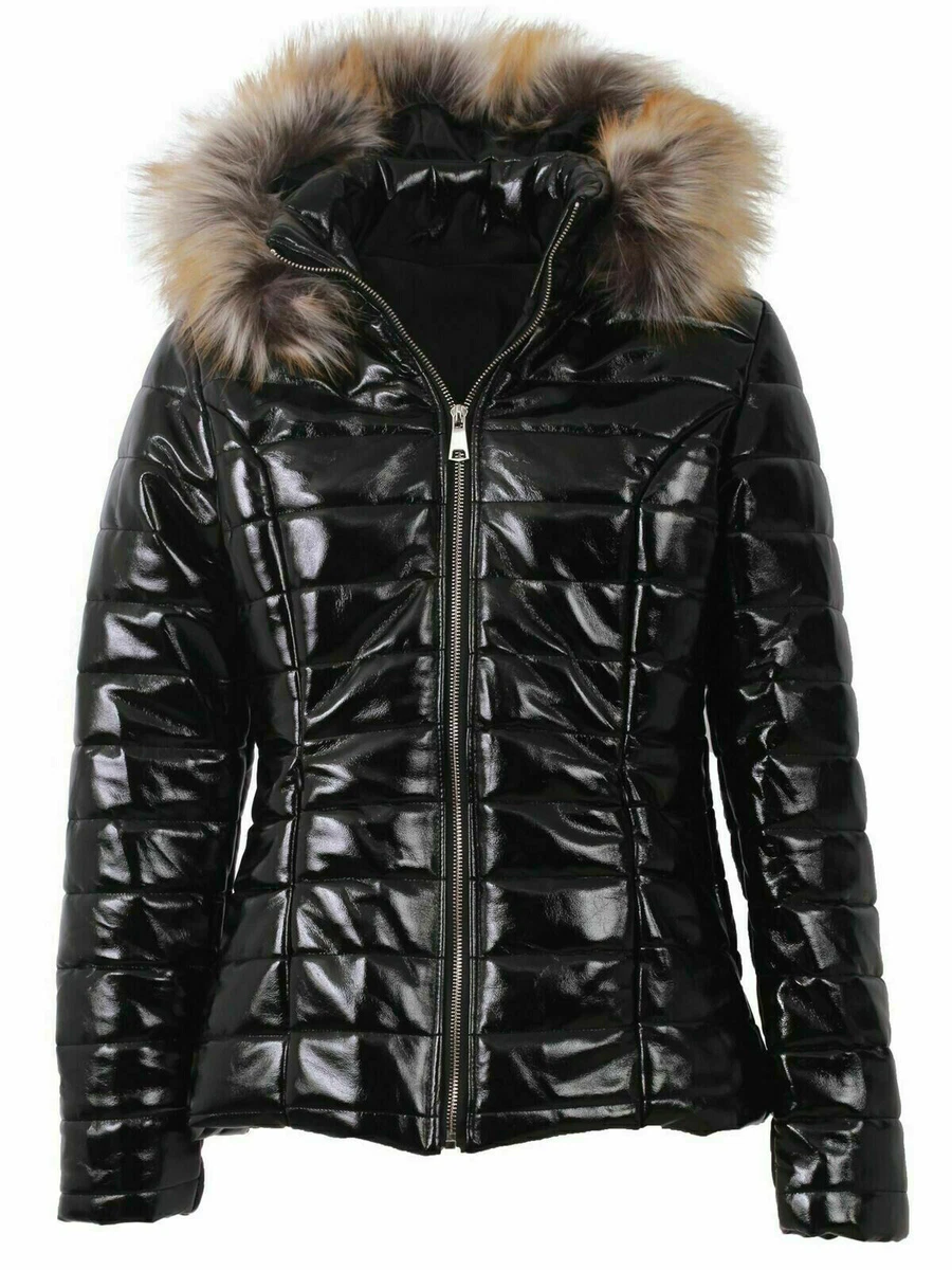 Shiny quilted puffer jacket clearance
