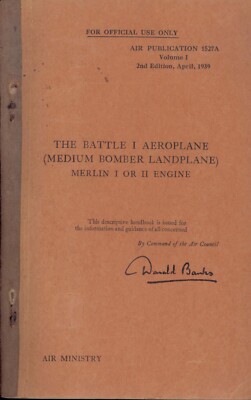Fairey Battle Technical Service Maintenance Manual 1939 AP RARE PDF ARCHIVE RAF