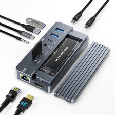 USB C docking station with HDMI ethernet and storage