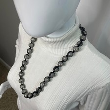 necklace faux pearls wrapped n black net costume fashion jewelry long