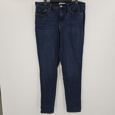 Jessica Simpson Jeans 14/32 High-Rise Forever Rolled Ankle Dark Wash Denim