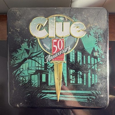 Hasbro Clue 50th Anniversary Edition Crime Board Game Tin - Used