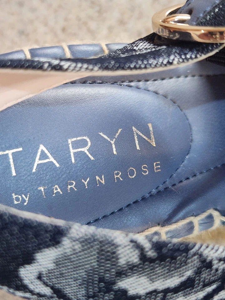 Sandalias de cuña alpargata Taryn by Taryn Rose Winda 7,5B azul floral Foto 4 de 4