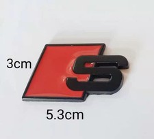 3d Black Metal S Line Black Red Emblem Sticker Badge For Audi S Series