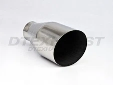 Stainless Steel Exhaust Tip Slant Cut 2.25" Inlet 4" Outlet 7" Long