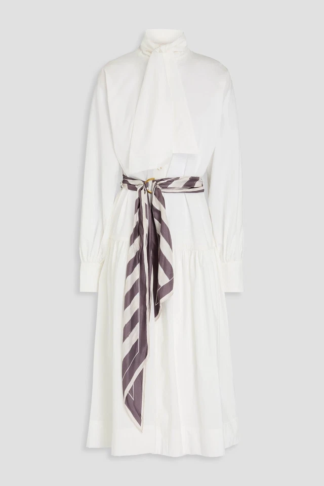 RRP€1020 ZIMMERMANN Lyrical Scarf Tie Shirt Dress Petite Size AU0P XS Silk Blend - Image 3 of 4