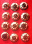 vintage lot 12 LEA STEIN buttons 4 holes rhodoid multi-layer 17mm