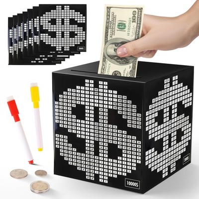 Primo Lines Money Saving Box Challenge   Unbreakable Metal Safe Box with Goal Tr