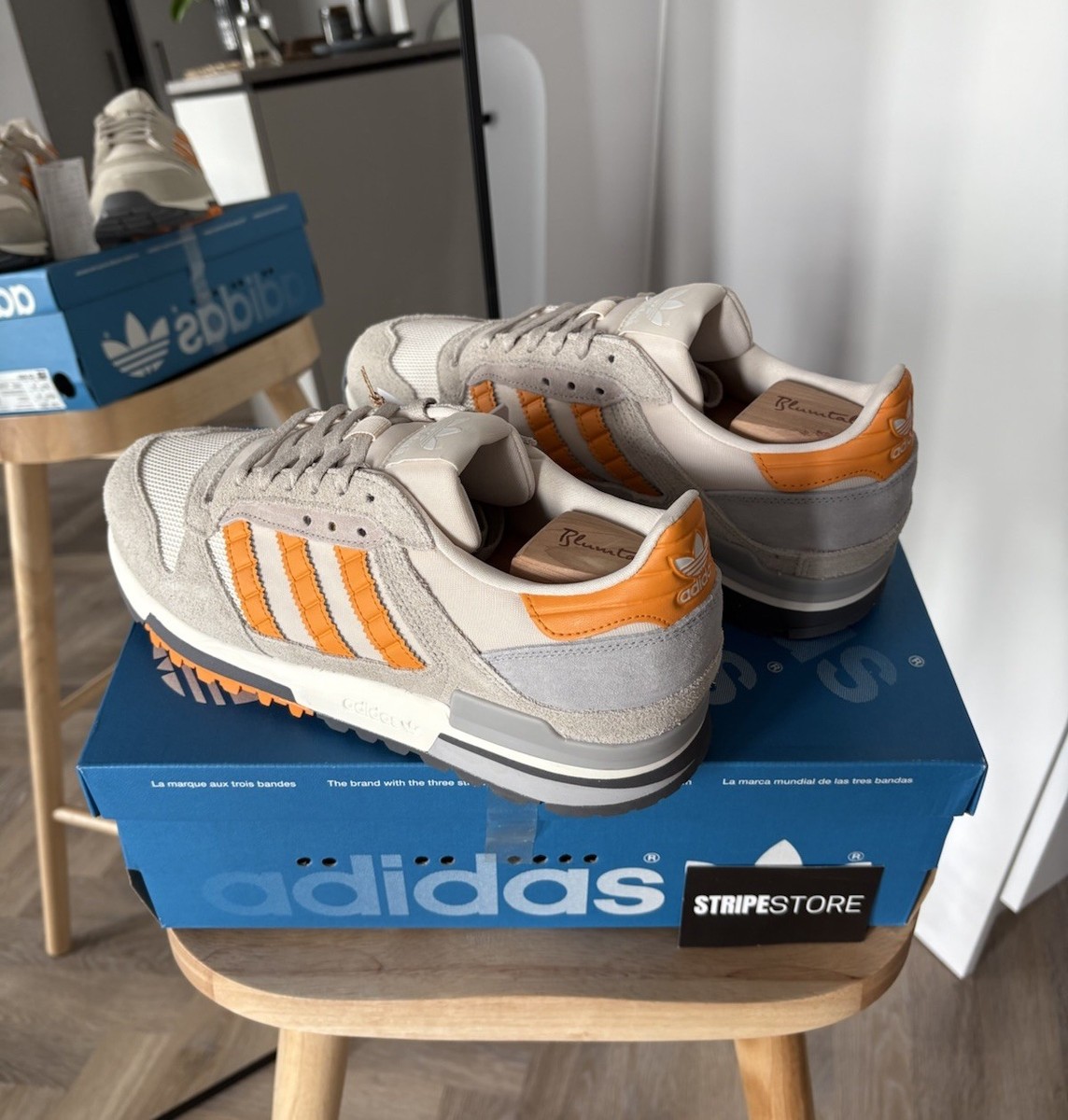 ADIDAS ZX 600 GREY/ORANGE SUEDE 2024 TERRACE SHOES JH6497 - SIZE