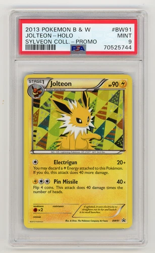 POKEMON BW BLACK STAR PROMO JOLTEON BW91 HOLO FOIL CARD PSA 9 MINT
