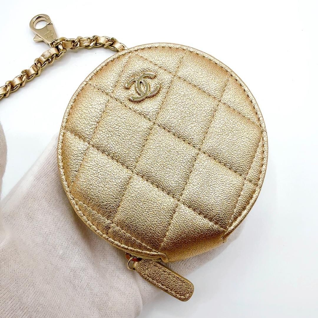Chanel Metallic Rum Coin & AirPods Case Gold Used Not for Sale