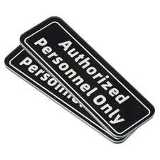 Authorized Personnel Only Sign, 2pcs Acrylic 6"x2" Holder Stand