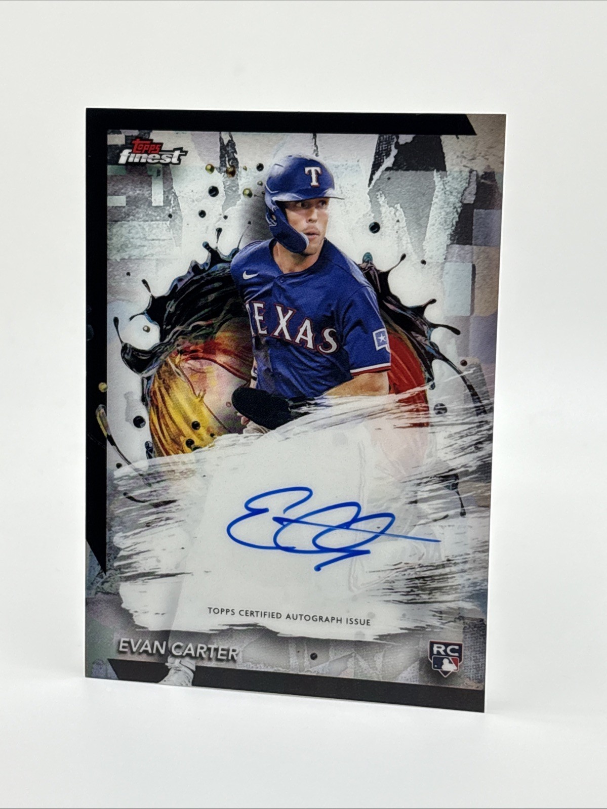 2024 Finest Evan Carter Auto RC Rookie #FA-EC Rangers