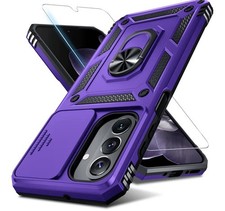For Samsung Galaxy A16 5G Phone Case Ring Holder with Privacy Camera Lens Cover