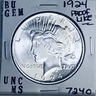 1924 P BU GEM PEACE SILVER DOLLAR UNC MS+++ U.S. MINT RARE COIN 7240