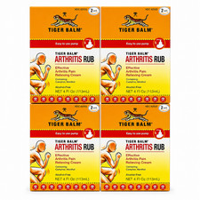 Tiger Balm Arthritis Rub Cream, 4 Pack, 4 fl oz Each, Alcohol-Free Pump