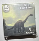 Pan Silver Company Fine Silver 5 Grams of Dinosaur Unopened In Box