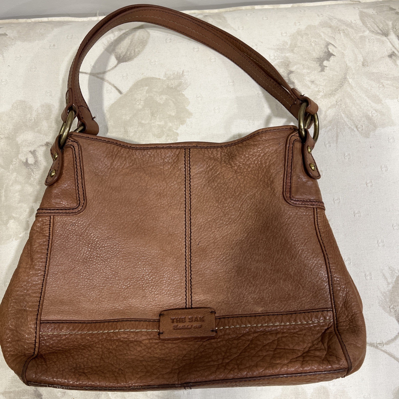 The sak leather shoulder bag purse brown