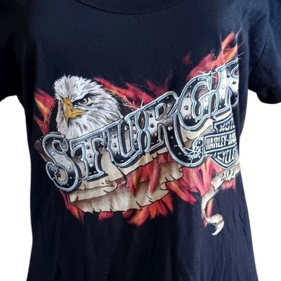 Harley-Davidson 2011 NWT XL Sturgis T-Shirt Womens Black Eagle Graphic 