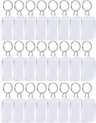Sumind (50 Stück Foto Insert Schlüsselbund Acryl Leer Schlüsselring Bilderrahmen