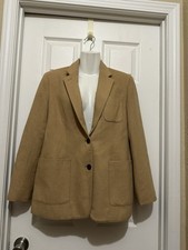 Vintage Lauren Ralph Lauren 100 Camel Hair Women  s Blazer Size 8P Made in USA