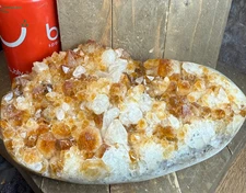 4LB Polished Citrine Druzy Crystal Cluster – Mountain-Like Citrine Geode