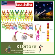 80Pcs LED Slingshot Flying Toys  Helicopter Launchers Outdoor Party Favors
