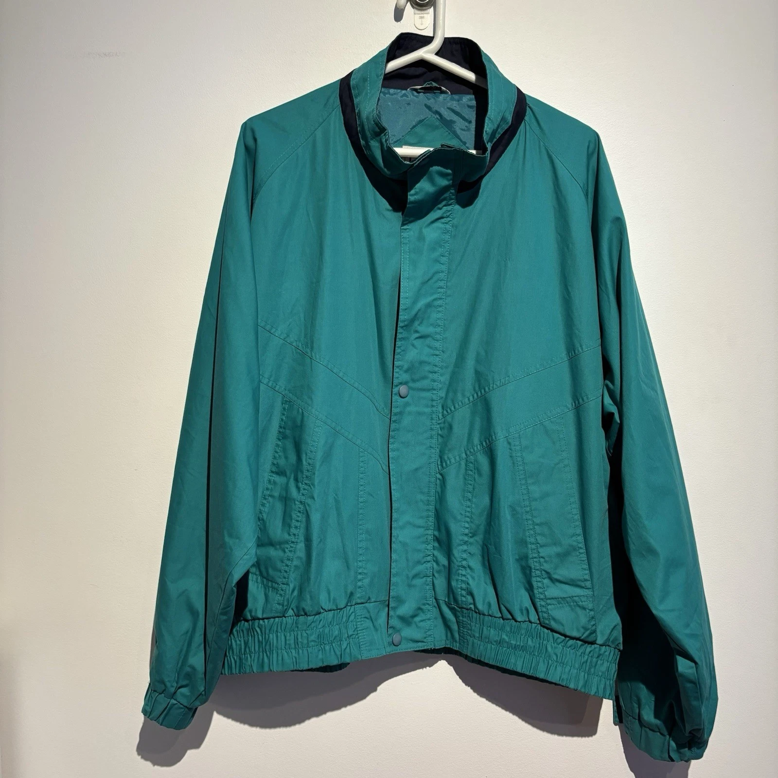 Retro Windbreaker 90s Tip Top Tailors Teal Ski Jacket Vintage XL