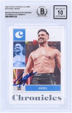 Angel Garza WWE Autographed 2022 Panini Chronicles #18 Beckett Fanatics 10 Card