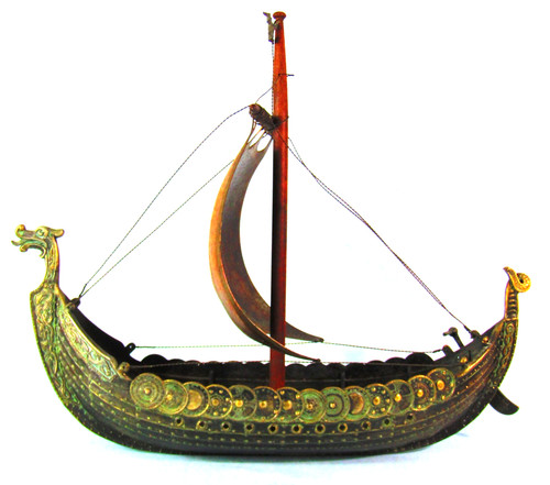Edward Aagaard Bronze Viking Ship Big 16" Iron Art Model Denmark 1960's