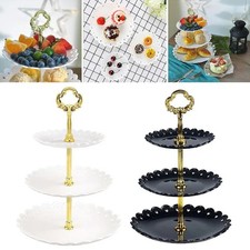 3 Tier Cake Stand Afternoon Tea Wedding Plates Party Embossed Tableware uk.