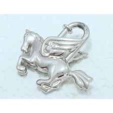 HERMES Pegasus Motif Cadena Lock Bag Charm Silver 1993 Limited With Box Used