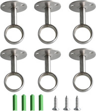 6Pcs 1 Inch Ceiling Mount Curtain Rod Holder Bracket, Brushed Shower Curtain ...