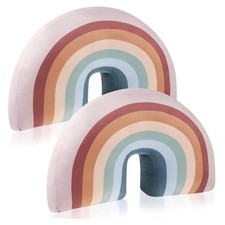 Pcs Rainbow Pillow for Girls Kids 13.8 x 8.7 x 4 Inch Plush Cute 2 Pastel
