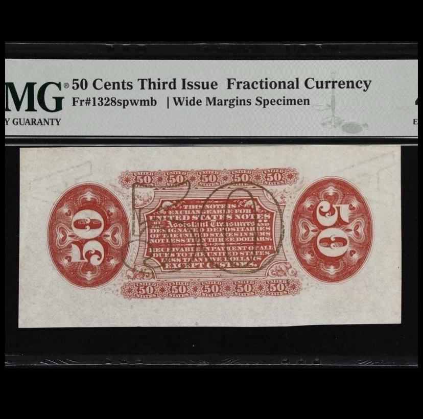 FR# 1328 Fractional 1864 Union Currency 50c Civil War Third Specimen Issue, PCGS - Image 3 of 4