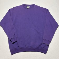 Vintage 90s Tultex Purple Blank Super Weight Sweatshirt Crewneck Made In USA